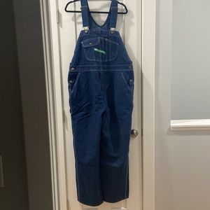 KEY denim overalls bibs outdoor hardworking farm hand Waist 42  x Length 29